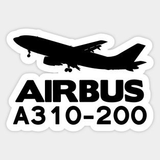 Airbus A310-200 Silhouette Print (Black) Sticker